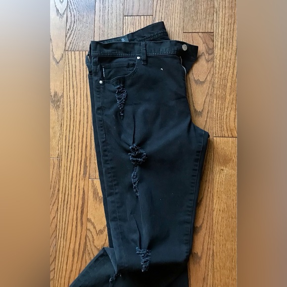 Armani A /X Black Distressed black Denim  size 38 - Picture 5 of 9